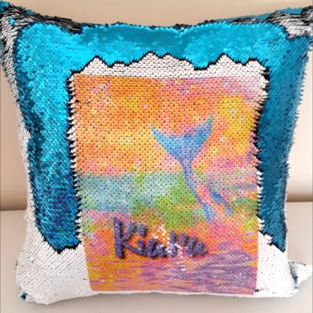 Cushion: flip sequins (turquoise)