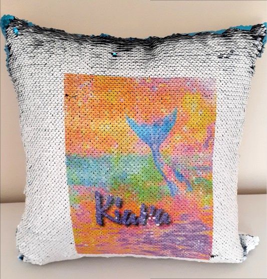 Cushion: flip sequins (turquoise) - Image 2