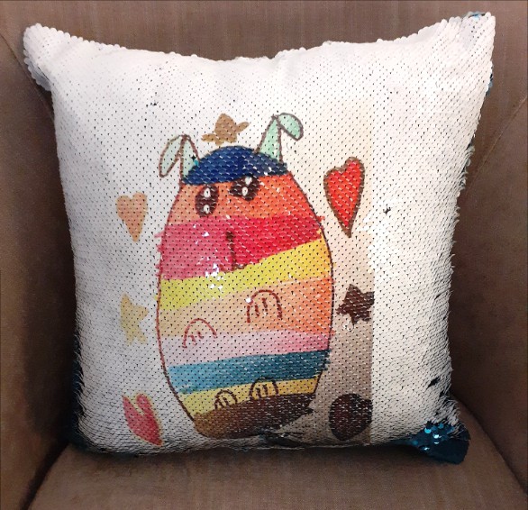 Cushion: flip sequins (turquoise) - Image 11