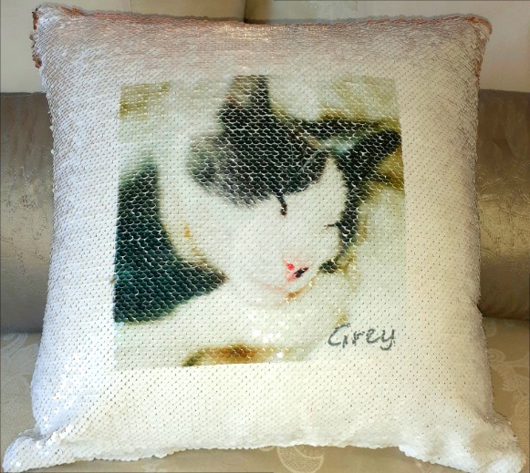Cushion: flip sequins (turquoise) - Image 7