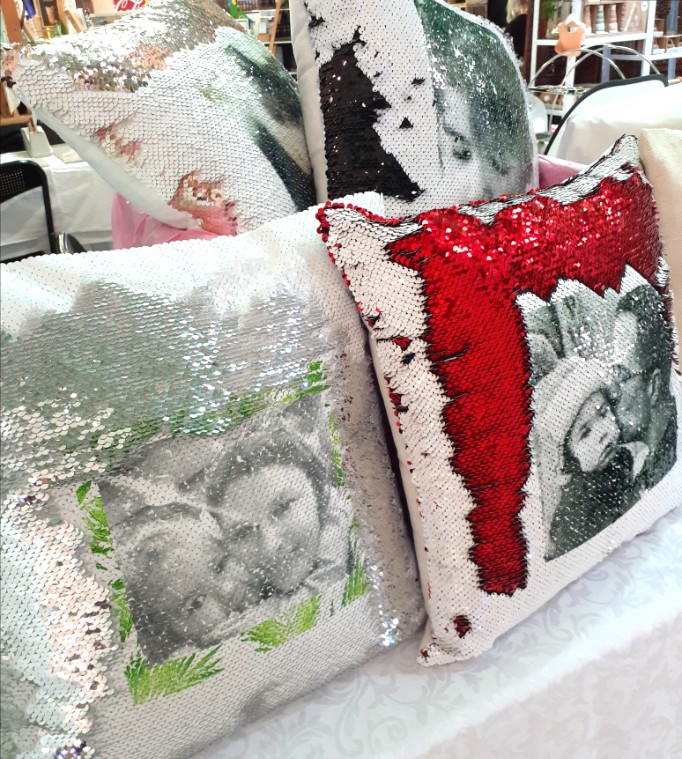 Cushion: flip sequins (turquoise) - Image 3