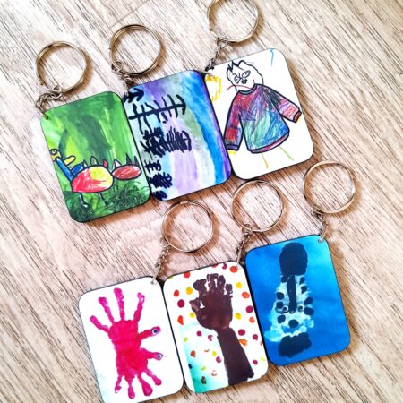 Kids art on polymer keyring