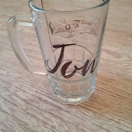 Drinkware:clear glass beer mug