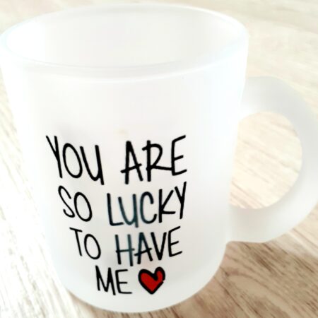 Valentine's Day frosted clear mug